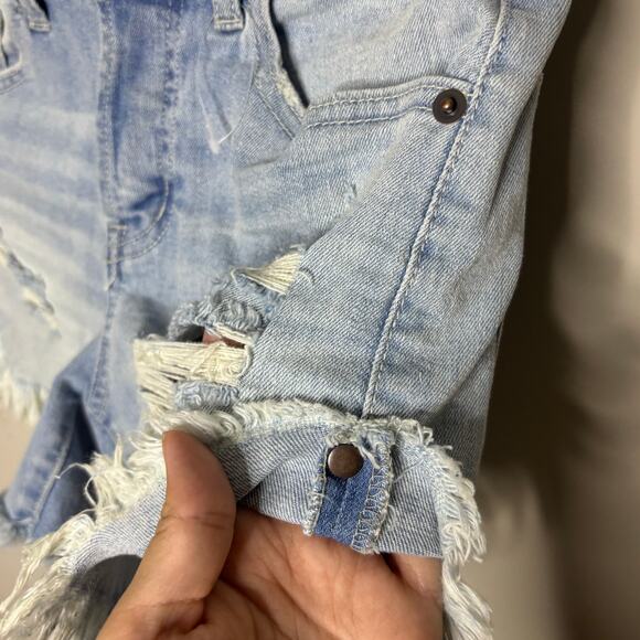Altar'd State Denim Jean Shorts with Belt Loops High Rise All Button up Size 24 - Picture 8 of 12